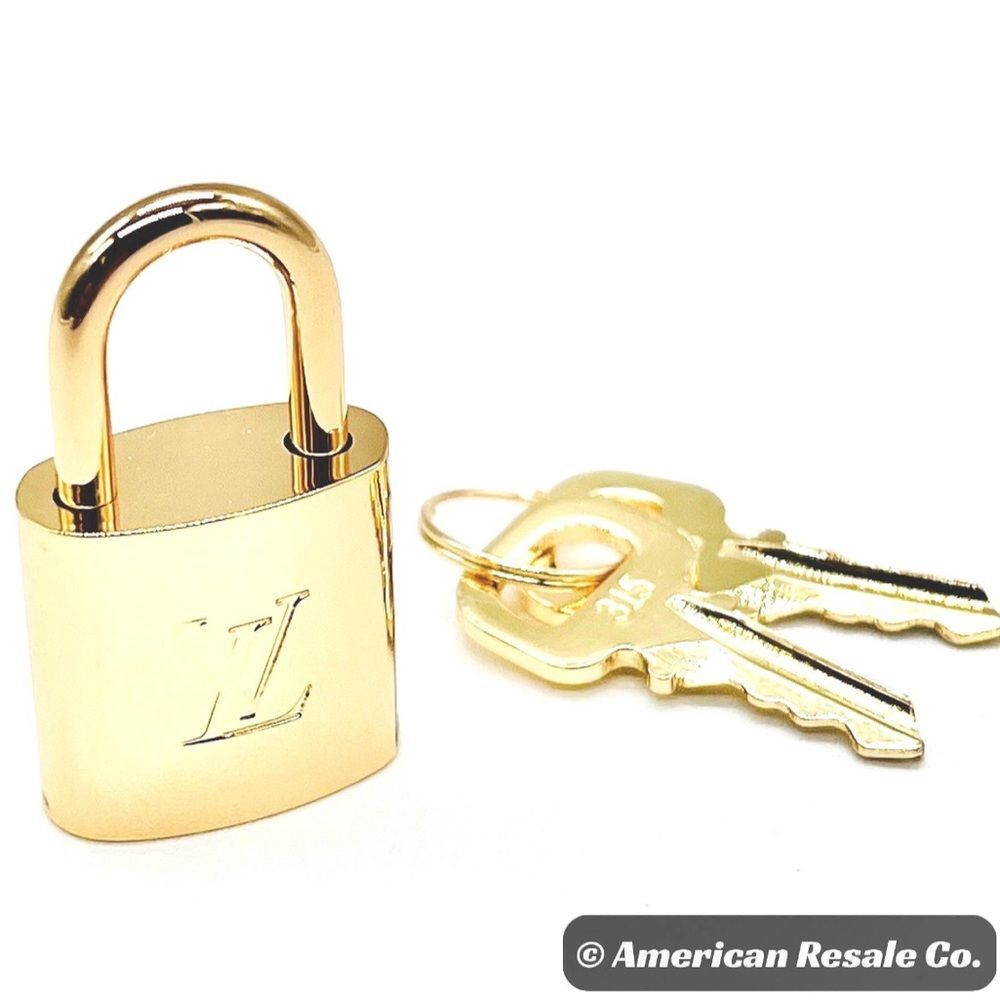Authentic Vintage Louis Vuitton #318 Gold Padlock Lock & 2 keys LV